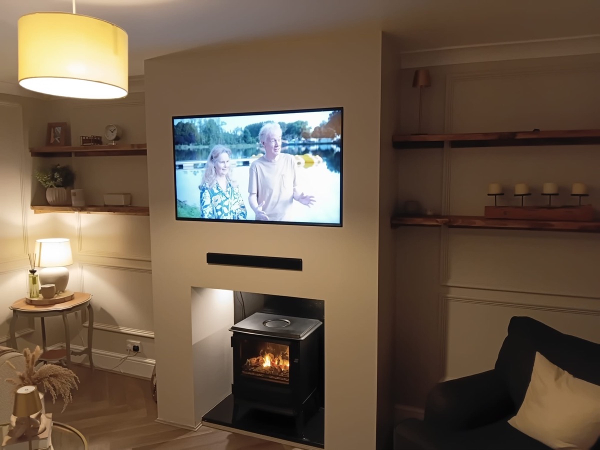 Bespoke fireplace surround, living room, Yorkshire