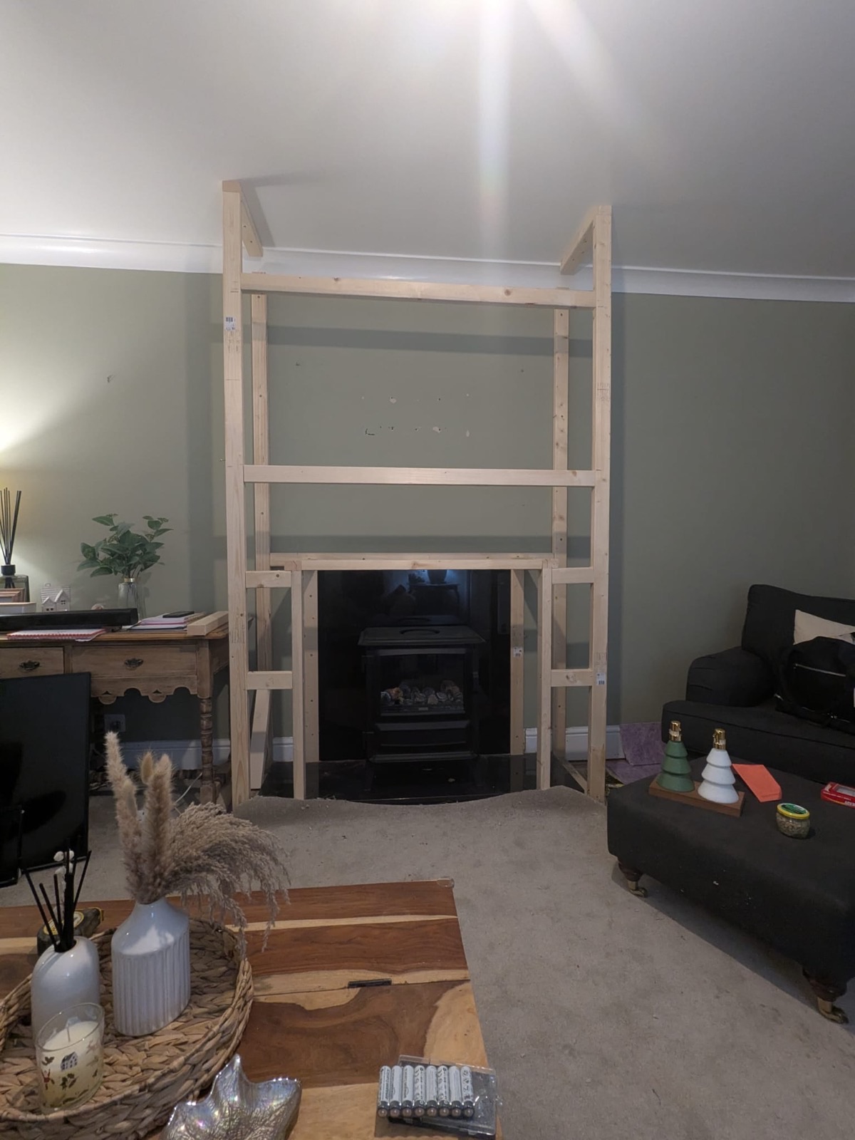 Fireplace surround framework — before, Yorkshire
