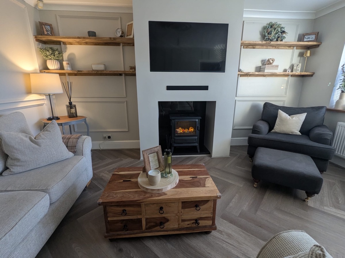 Fireplace surround & shelving — completed, Yorkshire